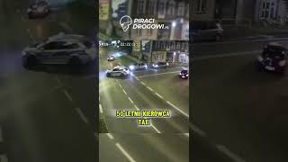 🚕⚠️🚓 Taksówkarz prawie staranował radiowóz policji 🎥 [upl. by Enirehtahc]