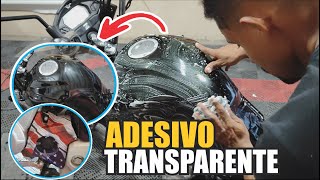 ENVELOPAMENTO TRANSPARENTE EM MOTO PRETA SEM MANCHAS [upl. by Enymzaj]