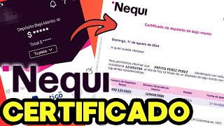 CERTIFICADO BANCARIO NEQUI ¿Cómo sacar ¿Cómo descargar [upl. by Aihsotal167]