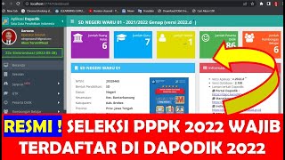 SELEKSI PPPK GURU 2022 WAJIB TERDAFTAR DI DAPODIK 2022 [upl. by Annaillil280]