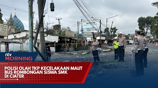 Polisi Olah TKP Kecelakaan Maut Bus Rombongan Siswa SMK di Ciater  NTV MORNING [upl. by Norbel]