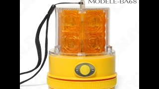 GYROPHARE LED ORANGE GYROPILOT B68 AUTONOME MAGNETIQUE A PILE [upl. by Sixla112]