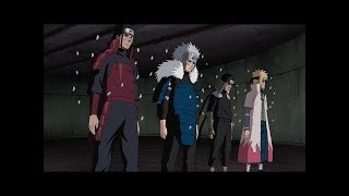 Orochimaru revive a The Four Hokages  Sasuke habla con The Edo Tensei Hokages [upl. by Arikahs]