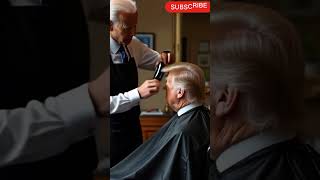 Donald Trump and Joe Biden at barber Shop  ai generated video  ai president ai trump joebiden [upl. by Ocirred763]