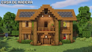 Minecraft Casa de Madera para Survival  Minecraft house tutorial [upl. by Arrej]