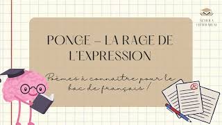 Ponge  La Rage de lexpression poèmes analysés pour le bac de français [upl. by Maillliw]