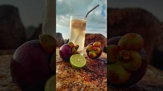 Mangosteen fruit drink 🍑🍷පැණි බේරෙන මැංගුස් ජුස්😋 viraldrink trending drinking mangodrink fruit [upl. by Hollingsworth]