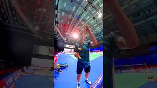 ‼️Viktor Axelsen’s Crazy Racquet Tension 😱🏸 axelsen badmintonlovers badminton yonex [upl. by Enyar]