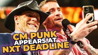 CM Punk Appears At NXT Deadline Teases Signing With NXT [upl. by Rehpotsirhcnhoj672]