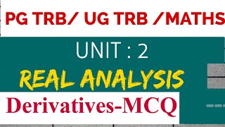 PG TRB maths UG TRBtnpscunit 2 Real Analysis derivativesmcq in tamil [upl. by Lewis]