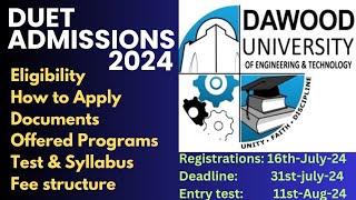 Admissions2024Procedure of Dawood University of Engineering and Technology [upl. by Nileuqcaj]