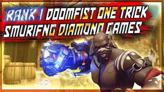 Rank 1 Doomfist one trick smurfing in Diamond unranked to gm [upl. by Ahsemrac895]