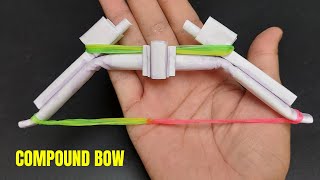 POWERFUL Paper Mini Compound BOW That Shoots Paper Arrow  How To Make a Paper BOW  Easy Paper BOW [upl. by Ellette512]