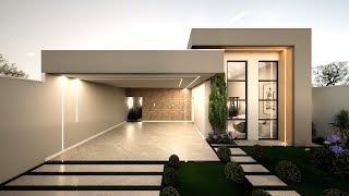 CASA Pequena e Moderna II 3 Quartos II Planta Baixa 170m² valor médio construção [upl. by Anailil]