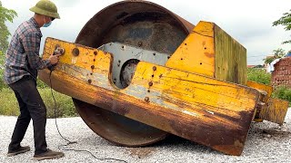 Amazing Complete Restoration Of Rusty Old Road Roller From Construction Site  Full Restoration [upl. by Koral]