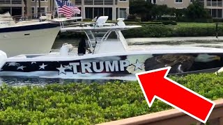 FLASHBACK Man Works Around HOA Rules with TRUMP Themed Boat [upl. by Atineb508]