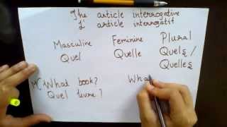 learn frech the easy way lesson 12 the interrogative articles in french [upl. by Aramahs72]