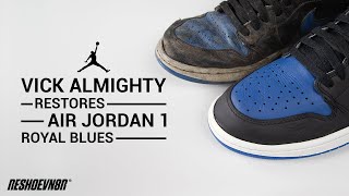 Vick Almighty RESTORES Air Jordan 1 Royal Blues using RESHOEVN8R [upl. by Humbert]