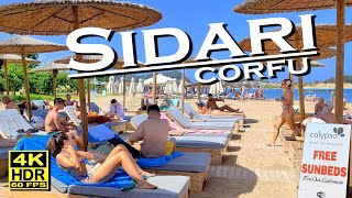 Sidari Corfu Greece Bars Restaurants Shops in 4K 60fps HDR UHD 💖 The best places 👀 Walking tour [upl. by Naasah]