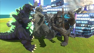 Evolution of Godzilla save Space Godzilla from Angry King Kong  Animal Revolt Battle Simulator [upl. by Attelrahc]