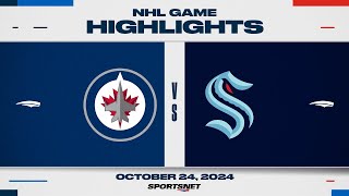 NHL Highlights  Jets vs Kraken  October 24 2024 [upl. by Aneloaup122]