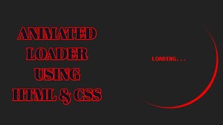 Create a Circle Loader Animation Using Only HTML amp CSS  StepbyStep Tutorial [upl. by Kessler]