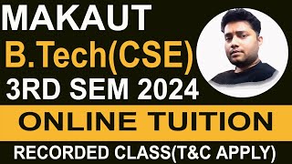 MAKAUT BTech CSE IT 3rd semester online tuition 2024  BTech tuition in west bengal [upl. by Anairol431]