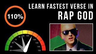 Learn Eminems Fastest Verse In Rap God Slowed Down  Scrolling Lyrics [upl. by Suiremed]