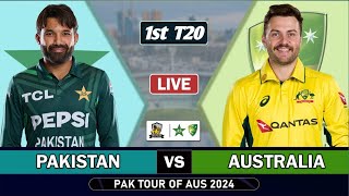 PAKISTAN vs AUSTRALIA 1st T20 MATCH LIVE SCORES  PAK vs AUS LIVE MATCH COMMENTARY  RAIN UPDATE [upl. by Ardnovahs633]