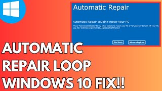 How to Fix Automatic Repair Loop in Windows 10 in 2024  Startup Repair Couldn’t Repair Your PC [upl. by Manheim266]