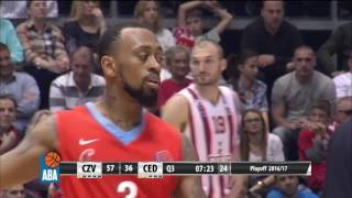 Boatright with a 4point play Crvena zvezda mts  Cedevita 1142017 [upl. by Liauqram]