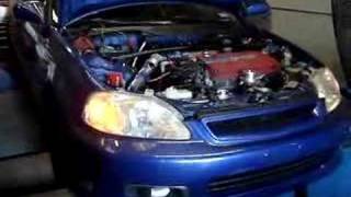 Mikes Semibuilt b16 99 Honda Civic Si Turbo  16psi [upl. by Hgalehs595]