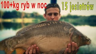 100KG RYB W NOC  Łowisko Kamień  15 jesiotrów  wyprawa wędkarska [upl. by Ellimaj]