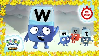 Autumn Alphablocks  Wet Weather  Full Episodes  Learn How to Read [upl. by Neimad]