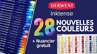 DERWENT INKTENSE 28 NOUVELLES COULEURS  Lesquelles sont indispensables   nuancier gratuit [upl. by Ahsiena925]