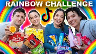 Trying Viral Rainbow TikTok Challenge  Merrell Twins [upl. by Leahcin637]