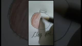 Clay pot drawing 🌹video shotrs [upl. by Eniamrahc]