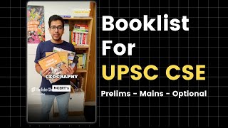 Booklist for UPSC CSE  Prelims Mains and Optional  Shorts compilation [upl. by Anetta57]