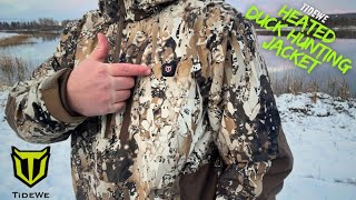 TideWe Heated Duck Hunting Jacket With Fleece Liner Review [upl. by Nakada]