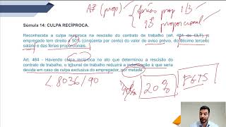 Súmula 14 TST  culpa recíproca na extinção do contrato de trabalho [upl. by Ayekin]