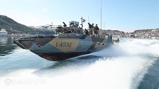 US Marines Conduct Water Casting Training Aboard a CB90Class Fast Assault Craft [upl. by Lynnell]