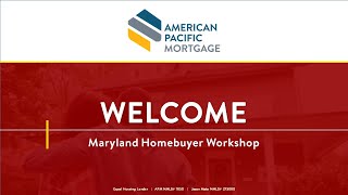 Maryland Homebuyer Workshop  August 2024 [upl. by Lawlor670]