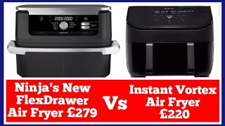 Ninjas New FlexDrawer air fryer Vs Instant Vortex Review and cooking comparison [upl. by Aehcim]