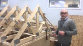 Erecting a roof Part 2  Installing the trusses [upl. by Sirdi]