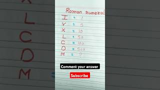 Roman numbers 1 to 1000  Roman numerals 1 sa 1000 tak Maths shorts shortsvideo maths [upl. by Ahteral498]