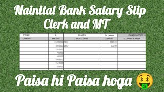 Nainital Bank clerk salary slip Nainital Bank MT Salary slip  Nainital Bank Po salary slip [upl. by Ahseret]