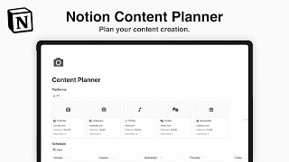 Notion Content Planner Plan Your Content Creation and Posting Schedule [upl. by Lyda]