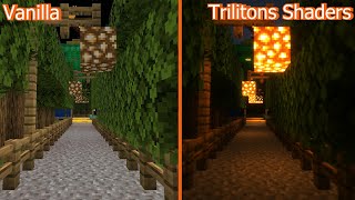 Minecraft  Vanilla vs Trilitons Shaders [upl. by Ayota711]