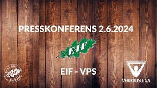 Presskonferens EIF VPS 262024 [upl. by Kenney462]