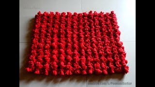 DIY  Door Mat from old Tshirts  Easy Table Mat  Recycling old tshirts  Step by step tutorial [upl. by Orsini]